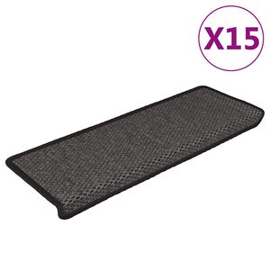 vidaXL Lipnūs laiptų kilimėliai, 15vnt., antracito spalvos, 65x21x4cm
