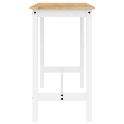 vidaXL Baro baldų komplektas, 3 dalių, baltas, pušies medienos masyvas