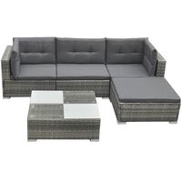 vidaXL Sodo baldų komplektas su pagalvėlėmis, 5d., pilkas, poliratanas