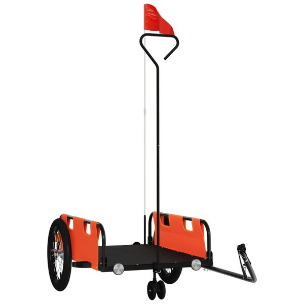 vidaXL Dviračio priekaba, oranžinė, oksfordo audinys ir geležis