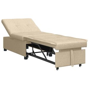 vidaXL I&scaron;traukiama sofa-lova Kreminė 194 x 50 x 82 cm audinys