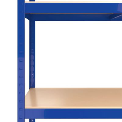 vidaXL Sandėliavimo lentynos, 2vnt., mėlynos, plienas/mediena