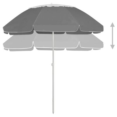 vidaXL Paplūdimio skėtis, antracito spalvos, 300cm