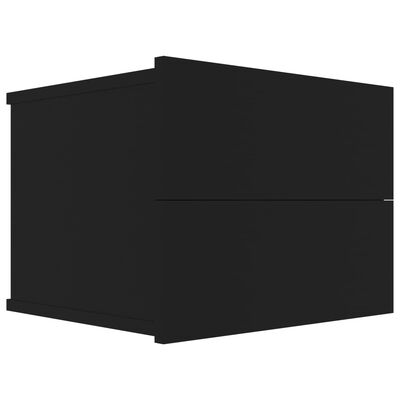 vidaXL Naktinės spintelės, 2vnt., juodos, 40x30x30cm, apdirbta mediena
