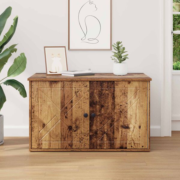 vidaXL Katės namelis Senas medis 85 x 55 x 50 cm Apdirbta mediena