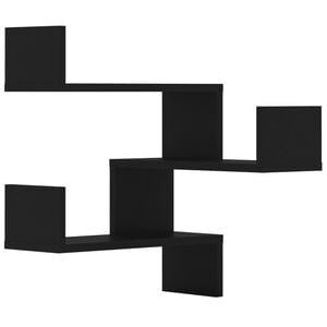 vidaXL Sieninės kampinės lentynos, 2vnt., juodos, 40x40x50cm, mediena