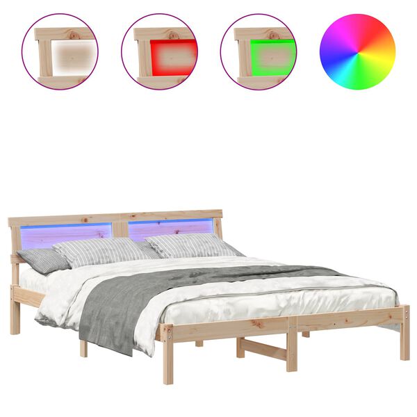 vidaXL Lovos rėmas Ruda 140 x 200 cm Kietos pu&scaron;ies mediena