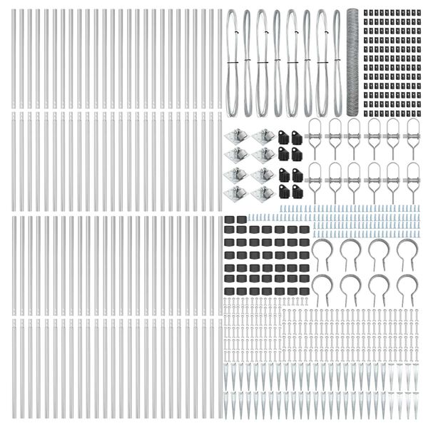 vidaXL Tvorelės stulpas Sidabro 100 x 1,4 m (36 mm tinklelis) Plienas