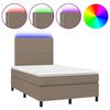 vidaXL Lova su spyruoklėmis/čiužiniu/LED, taupe, 120x190cm, audinys