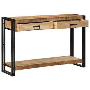 vidaXL Konsolinis stalas Ruda 120 x 33 x 75 cm Kietas mango medis