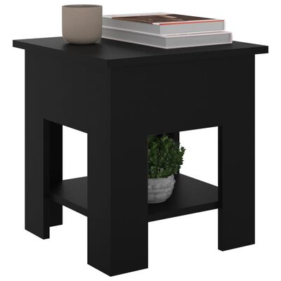 vidaXL Kavos staliukas, juodas, 40x40x42cm, apdirbta mediena