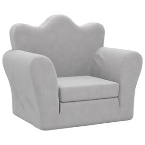 vidaXL Vaiki&scaron;ka sofa-lova, &scaron;viesiai pilkos spalvos, mink&scaron;tas pliu&scaron;as
