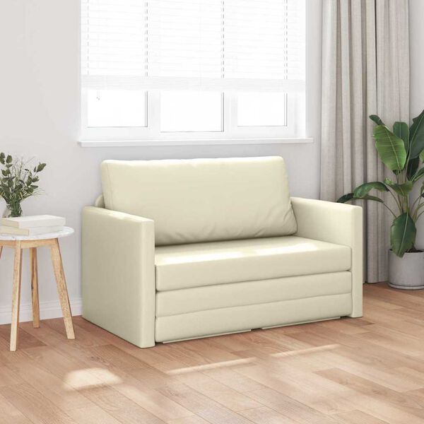 vidaXL Sofa lova Kreminė 124 x 71 x 78 cm Aksomas