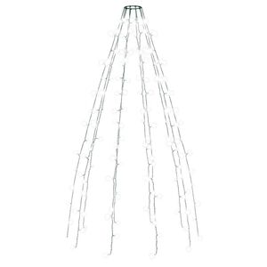 vidaXL Kalėdų eglutės girlianda su 150 &scaron;altų baltų LED lempučių, 150cm