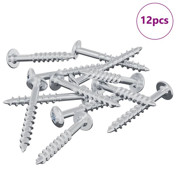 vidaXL Varžtas 12 pcs Sidabro 9,8 x 35 mm Geležis