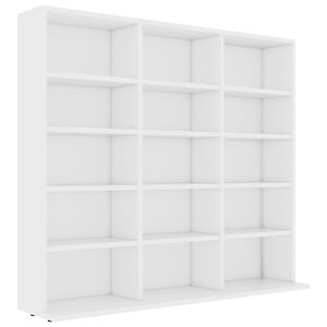 vidaXL Spintelė kompaktiniams diskams, balta, 100x23x89,5cm, mediena