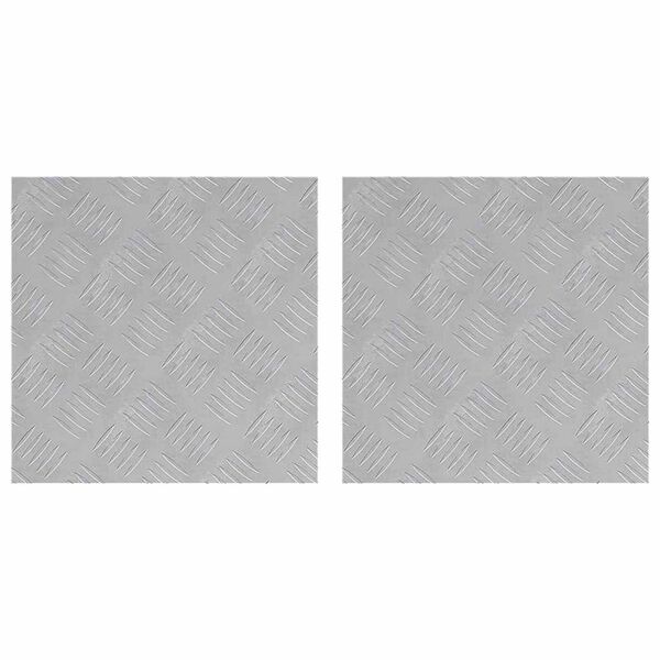 vidaXL Laiptų danga Kvadrato 2 pcs Sidabro 40 x 40 cm Aliuminis