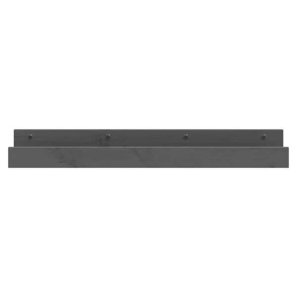 vidaXL Sieninės lentynos, 2vnt., pilkos, 80x12x9cm, pušies masyvas