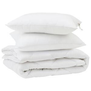 vidaXL Antklodė su pagalve 3 pcs Balta Mikropluo&scaron;tas