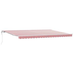 vidaXL I&scaron;traukiama markizė Raudona ir balta 500 &times; 350 cm