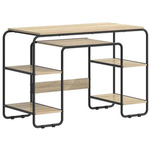 vidaXL Stalas su saugojimo vieta Sonoma ąžuolas 113,5 x 52 x 75,5 cm