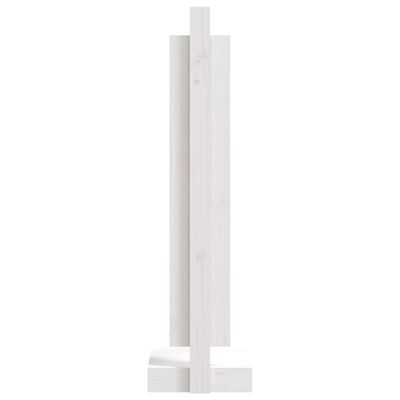 vidaXL Malkų laikiklis, baltas, 33,5x30x110cm, pušies medienos masyvas