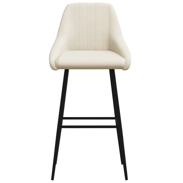 vidaXL Baro taburetė, kreminės spalvos, aksomas