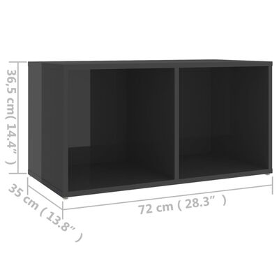 vidaXL Televizoriaus spintelė, pilka, 72x35x36,5 cm, MDP, ypač blizgi