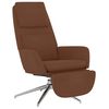 vidaXL Poilsio kėdė su pakoja, rudos spalvos, mikropluo&scaron;to audinys