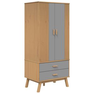 vidaXL Drabužių spinta OLDEN, pilka/ruda, 76,5x53x172cm, pu&scaron;is