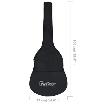 vidaXL Gitaros dėklas 4/4 dydžio gitarai, juodas, 100x37 cm, audinys