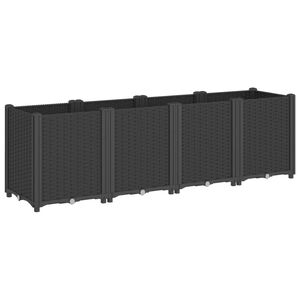 vidaXL Sodo lovelis, juodos spalvos, 160x40x53cm, PP