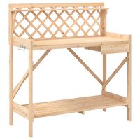 vidaXL Sodinimo stalas su treliažu, eglės medienos masyvas
