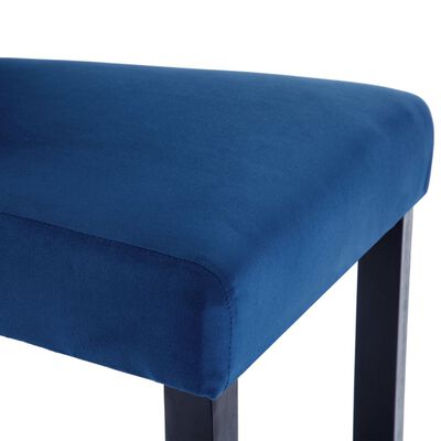 vidaXL Valgomojo kėdės, 4vnt., tamsiai mėlynos, aksomas