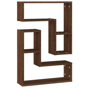 vidaXL Sieninės lentynos, 2vnt., rudos ąžuolo, 50x15x50cm, mediena