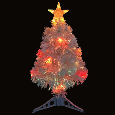 vidaXL Dirbtinė apšviesta Kalėdų eglutė, balta, 64cm, optinis pluoštas