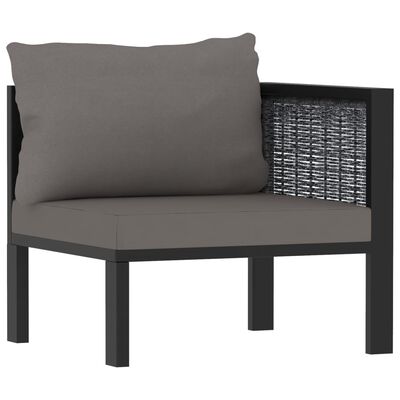 vidaXL Dvivietė sofa su pagalvėlėmis, antracito spalvos, poliratanas
