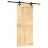 vidaXL Slankios durys Natūrali ir juoda 90 x 210 cm