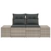 vidaXL Sodo sofa Pilka 123 x 62 x 69cm poliratanas