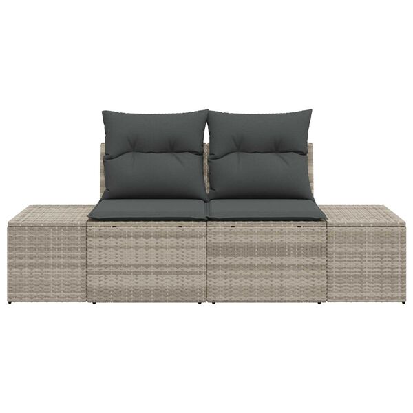 vidaXL Sodo sofa Pilka 123 x 62 x 69cm poliratanas