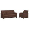 vidaXL Sofos komplektas 2 pcs Ruda Dirbtinė oda