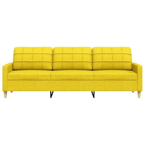 vidaXL Trivietė sofa, &scaron;viesiai geltonos spalvos, 180cm, audinys