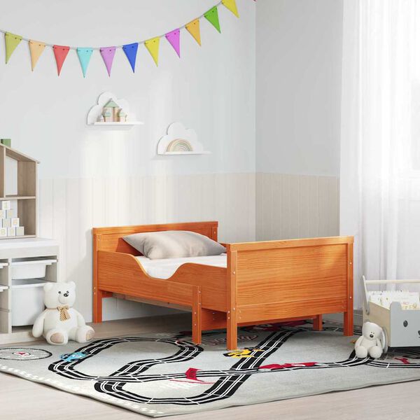 vidaXL Lovos rėmas su čiužiniu Ruda 80 x 200 cm Kietos pu&scaron;ies mediena