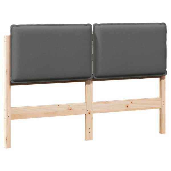 vidaXL Apmu&scaron;ta lovos galvūgalis Natūrali ir &scaron;viesiai pilka 150 cm