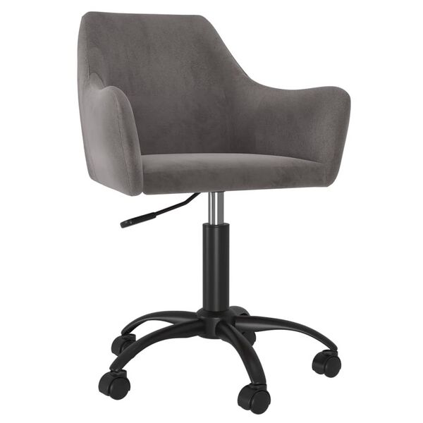 vidaXL Pasukama valgomojo kėdė, tamsiai pilkos spalvos, aksomas