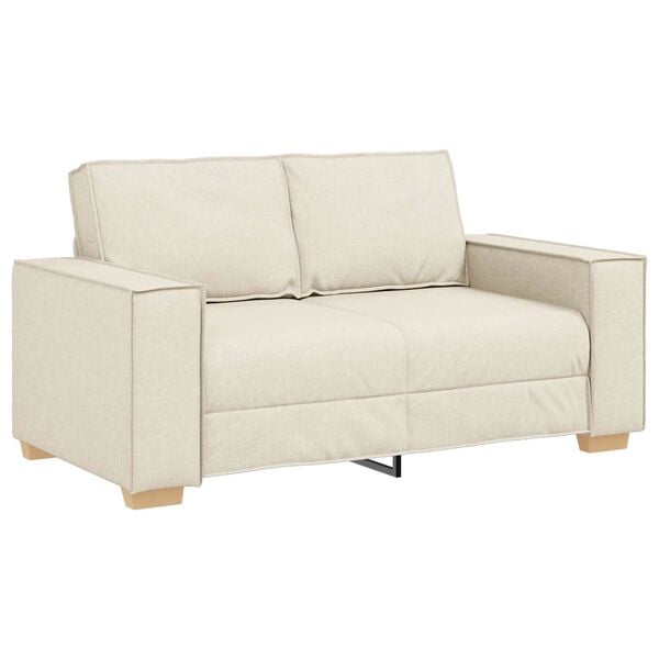 vidaXL Sofa 2 pcs Smėlio 220 x 80 x 84 cm Lino mi&scaron;inio audinys