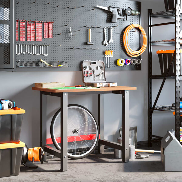 vidaXL Darbastalis, 100x60x81,5cm, bukmedžio masyvas, stačiakampis