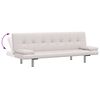vidaXL Sofa lova su 2 pagalv., dirbt. oda, reguliuojama, krem. balta