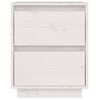 vidaXL Naktinė spintelė, balta, 40x35x50cm, pušies medienos masyvas