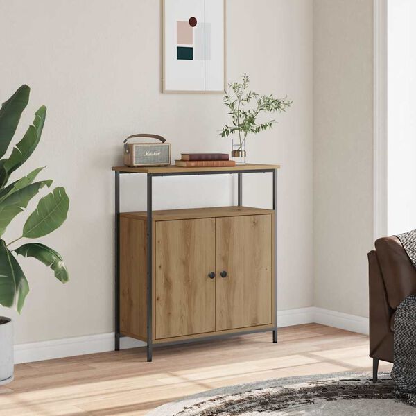 vidaXL &Scaron;oninė spintelė, artisano ąžuolo, 70x30x80cm, apdirbta mediena